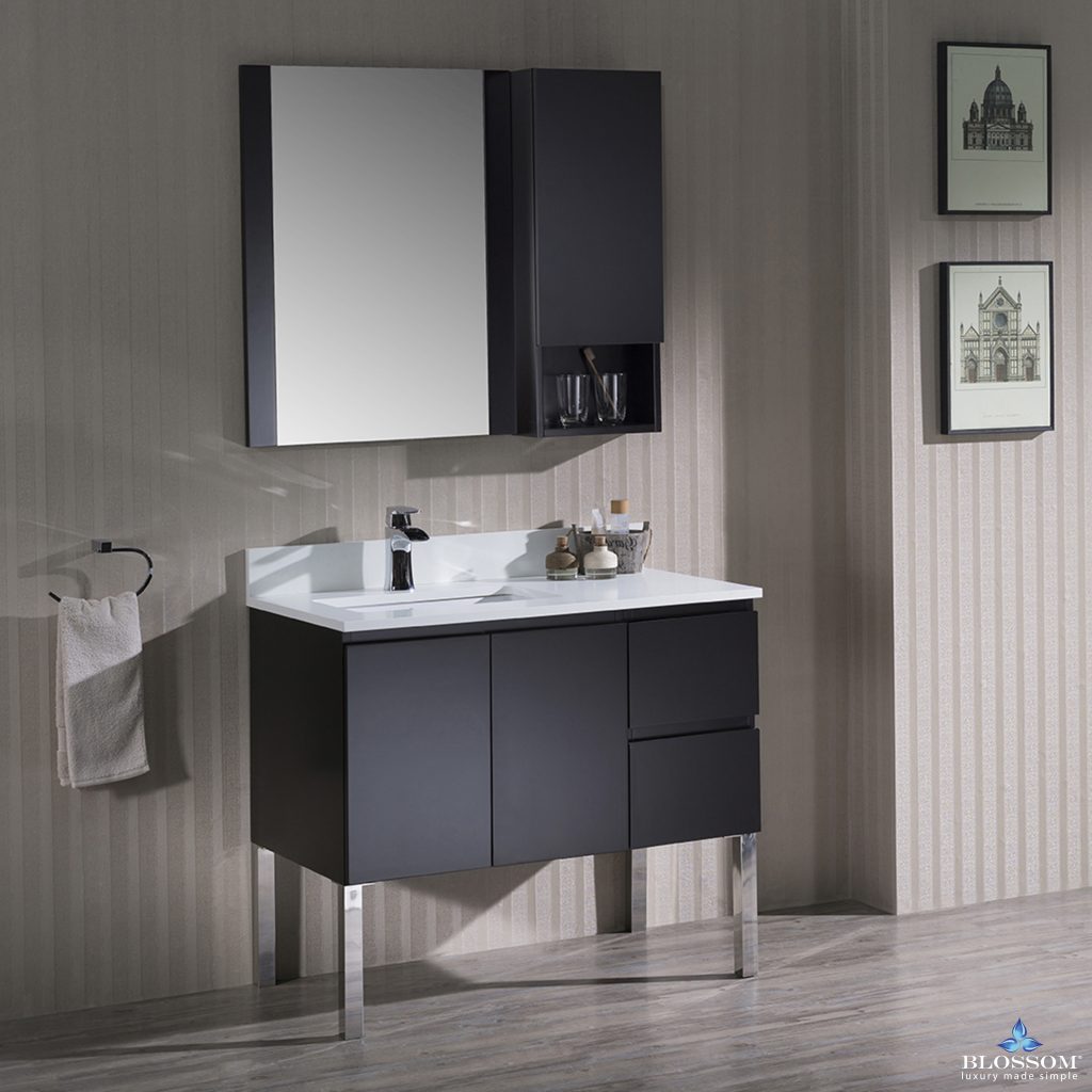 Monaco 36 Inch Vanity (Wall Hung, Chrome Legs, Wood Legs)