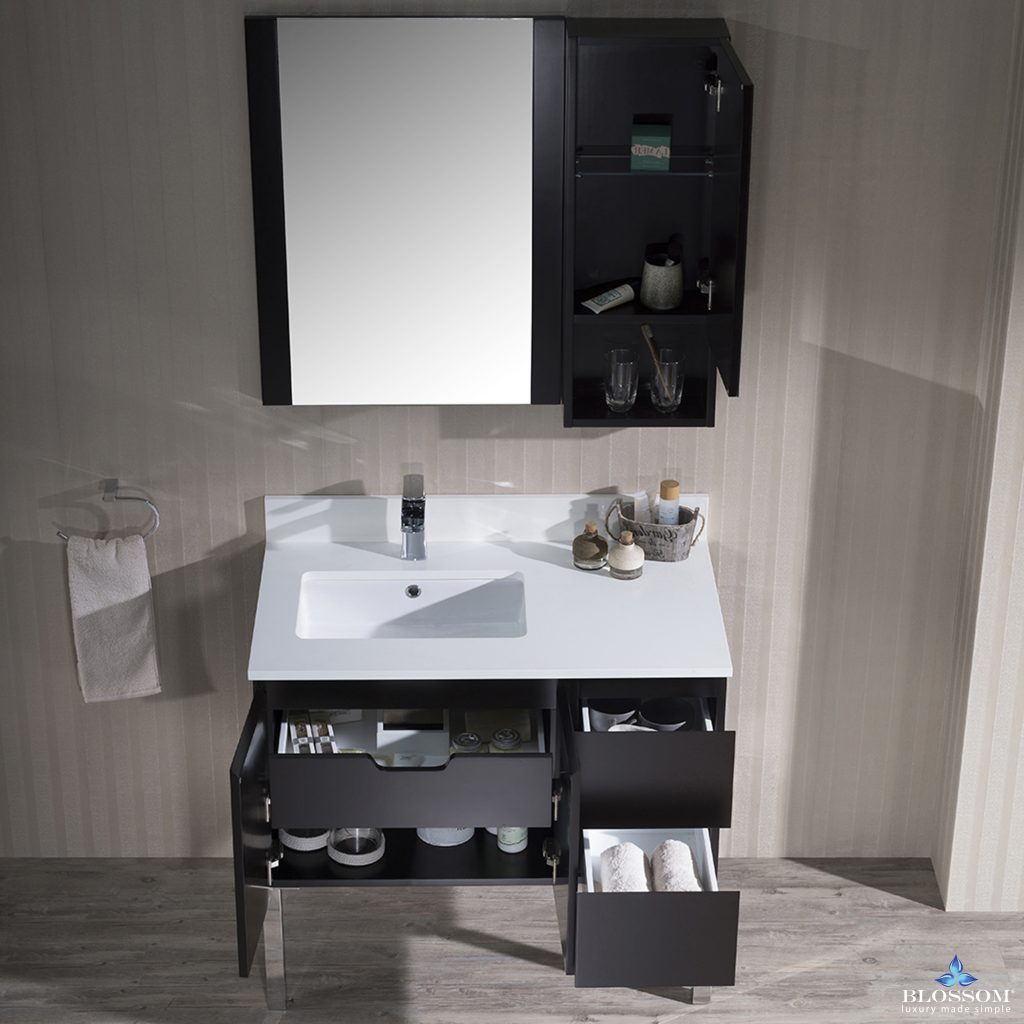 Monaco 36 Inch Vanity (Wall Hung, Chrome Legs, Wood Legs)