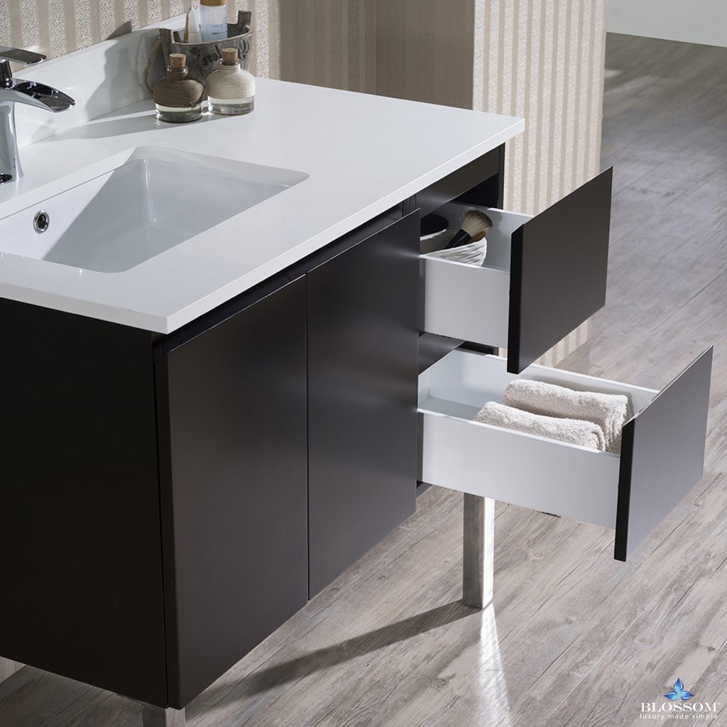 Monaco 36 Inch Vanity (Wall Hung, Chrome Legs, Wood Legs)