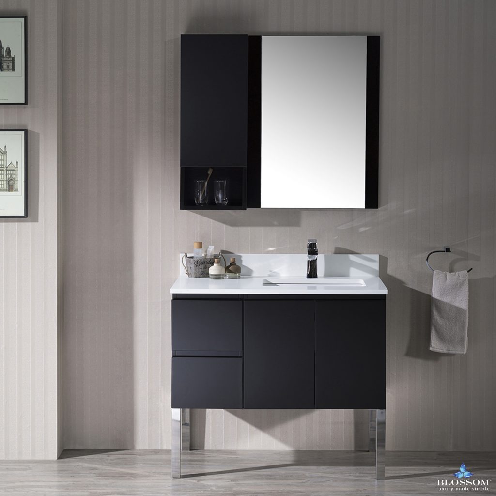 Monaco 36 Inch Vanity (Wall Hung, Chrome Legs, Wood Legs)