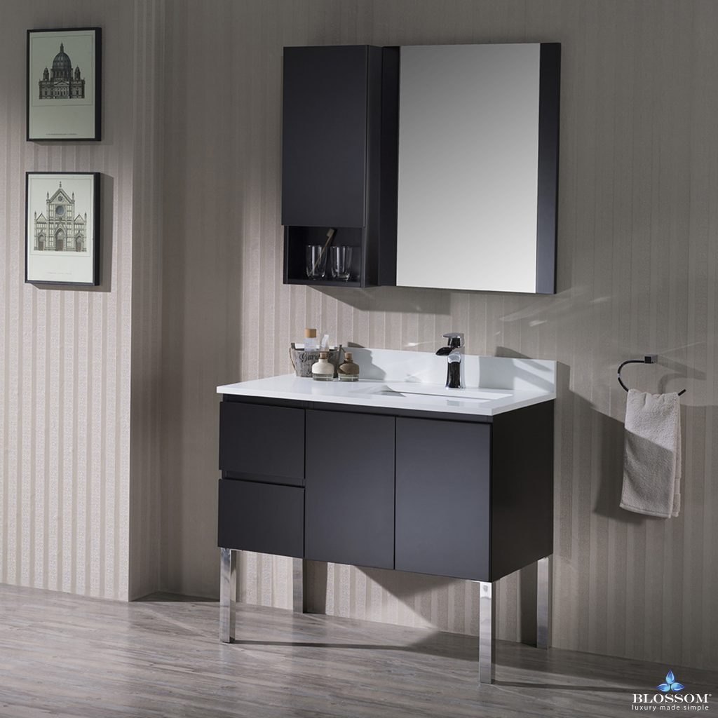 Monaco 36 Inch Vanity (Wall Hung, Chrome Legs, Wood Legs)
