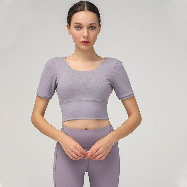 Astoria Seamless Sculpt Half-Sleeved Sports Crop - Faded Lavender