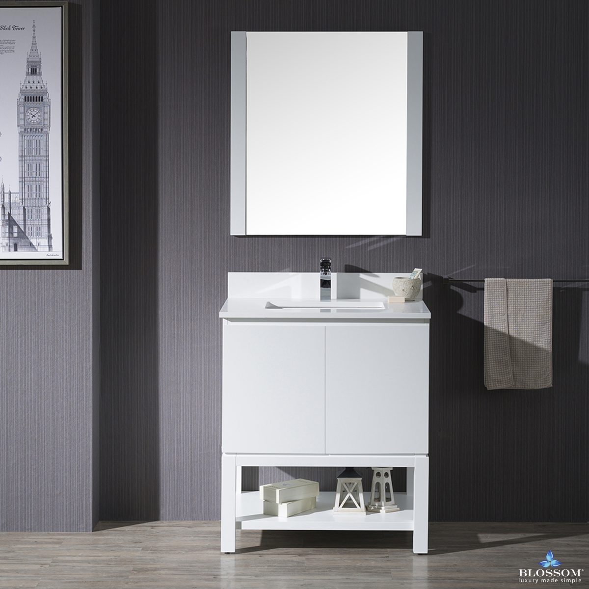 Monaco 30 Inch Vanity (Wall Hung, Chrome Legs, Wood Legs)