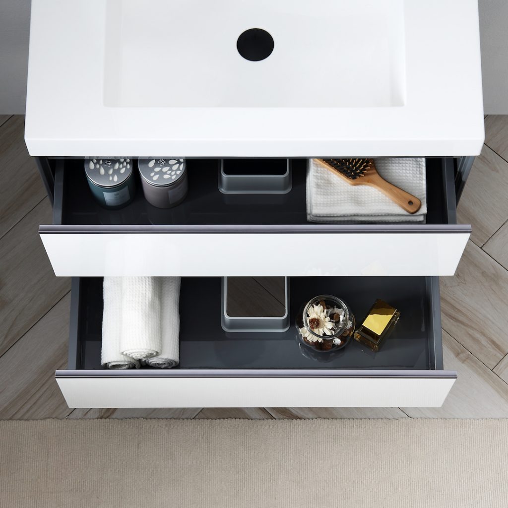 Berlin – 30 Inch Vanity – Glossy White & Glossy Grey