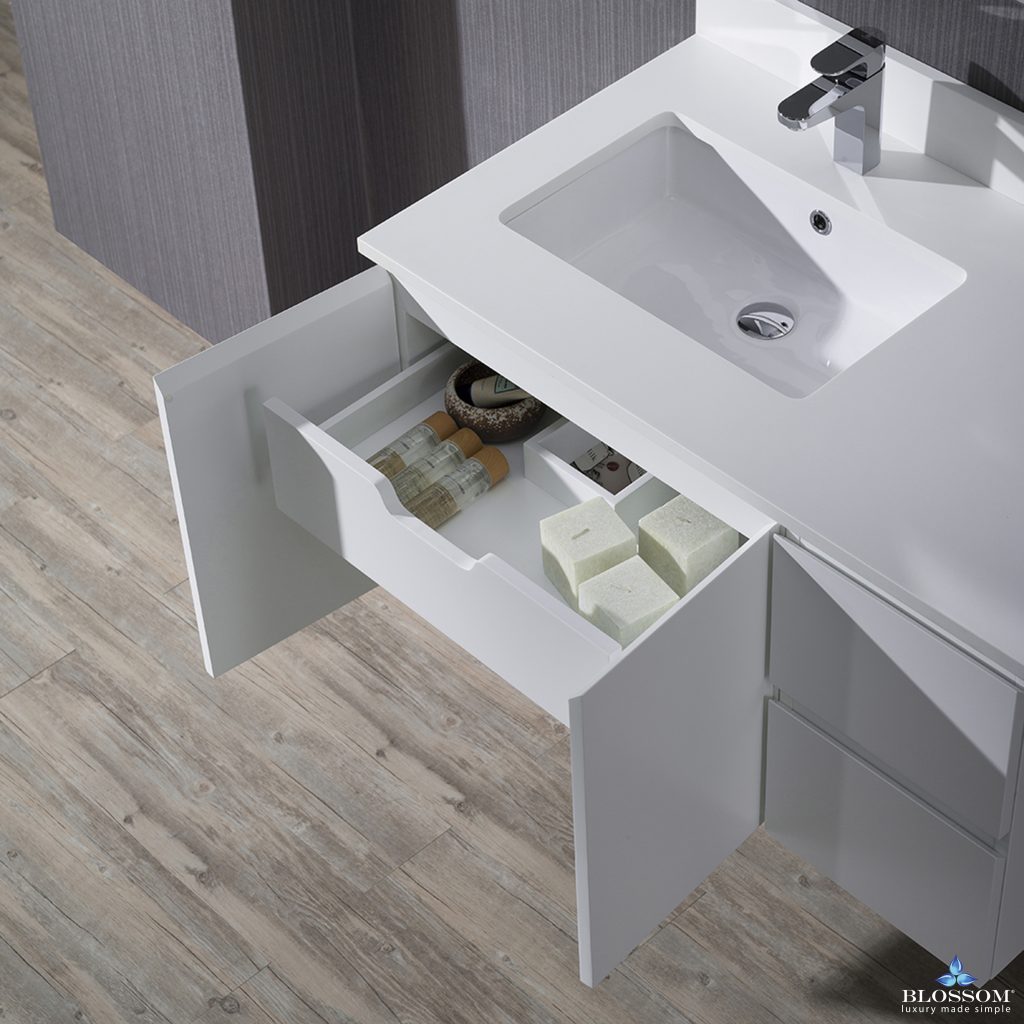 Monaco 36 Inch Vanity (Wall Hung, Chrome Legs, Wood Legs)
