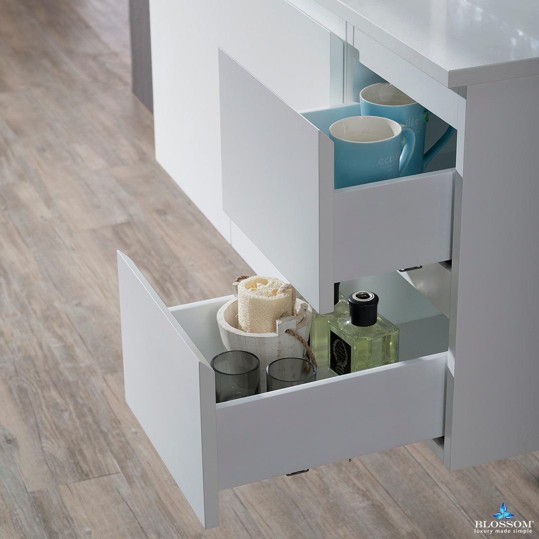Monaco 42 Inch Vanity (Wall Hung, Chrome Legs, Wood Legs)