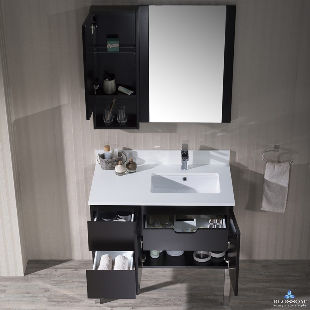 Monaco 36 Inch Vanity (Wall Hung, Chrome Legs, Wood Legs)