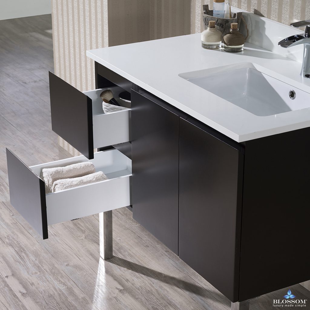 Monaco 36 Inch Vanity (Wall Hung, Chrome Legs, Wood Legs)
