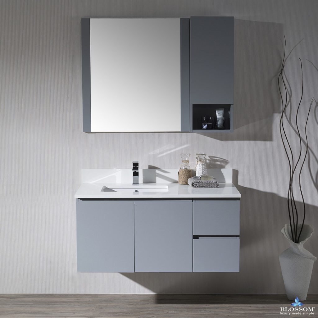 Monaco 42 Inch Vanity (Wall Hung, Chrome Legs, Wood Legs)