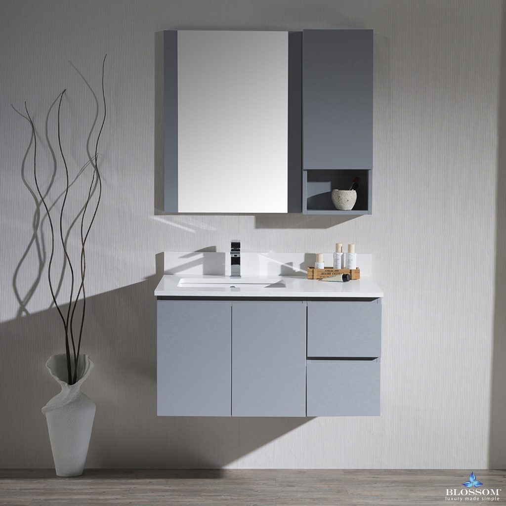 Monaco 36 Inch Vanity (Wall Hung, Chrome Legs, Wood Legs)