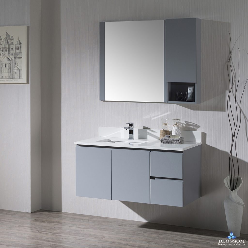 Monaco 42 Inch Vanity (Wall Hung, Chrome Legs, Wood Legs)