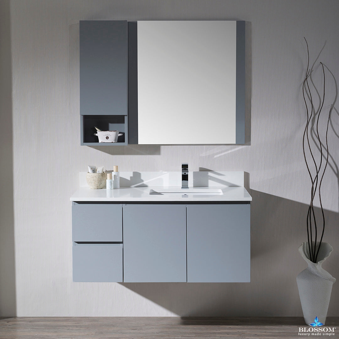 Monaco 42 Inch Vanity (Wall Hung, Chrome Legs, Wood Legs)