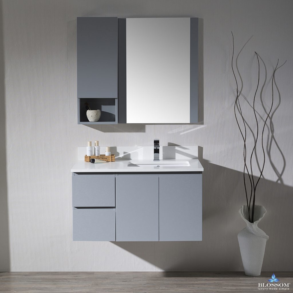 Monaco 36 Inch Vanity (Wall Hung, Chrome Legs, Wood Legs)