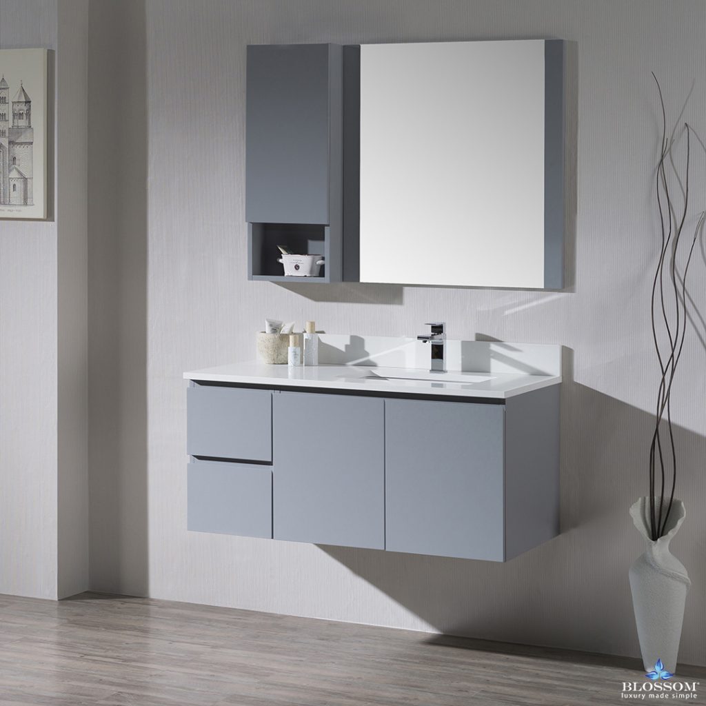 Monaco 42 Inch Vanity (Wall Hung, Chrome Legs, Wood Legs)