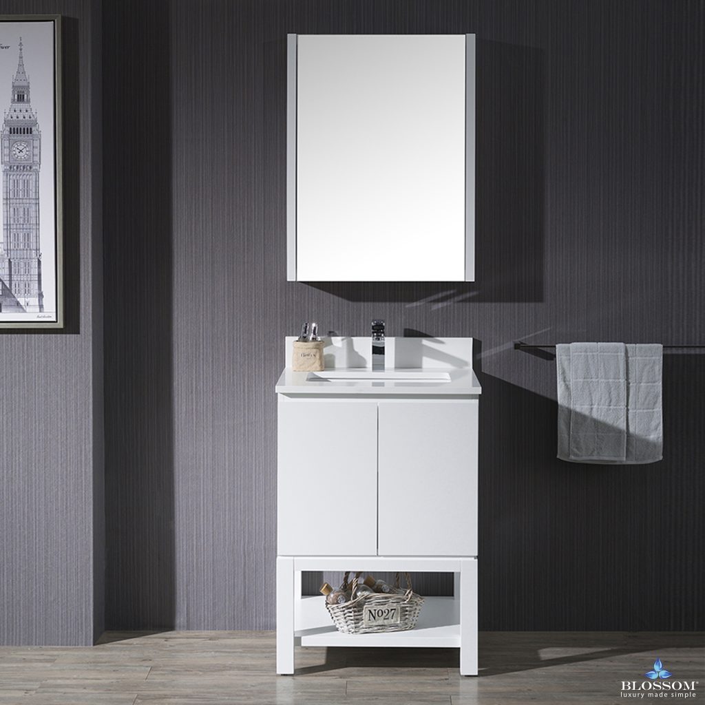Monaco 24 Inch Vanity (Wall Hung, Chrome Legs, Wood Legs)