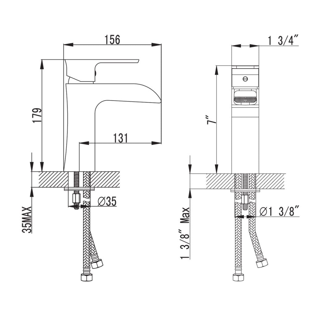 Single Handle Lavatory Faucet – Chrome – F01 103 01