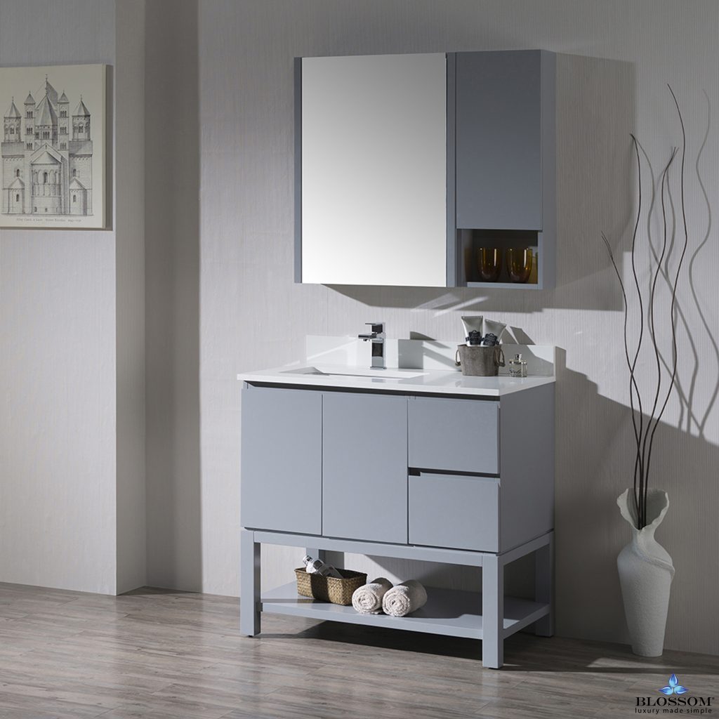 Monaco 36 Inch Vanity (Wall Hung, Chrome Legs, Wood Legs)