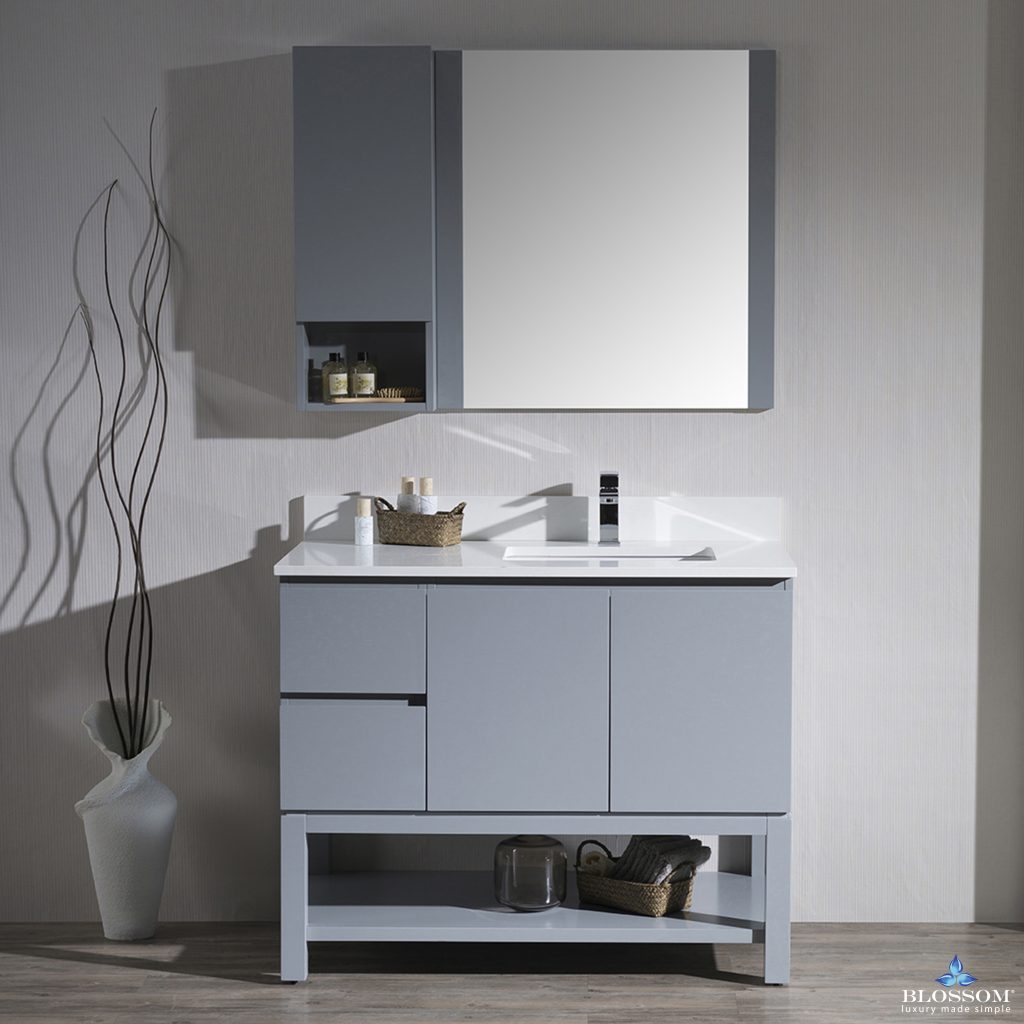 Monaco 42 Inch Vanity (Wall Hung, Chrome Legs, Wood Legs)