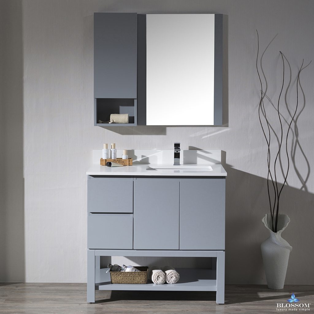 Monaco 36 Inch Vanity (Wall Hung, Chrome Legs, Wood Legs)