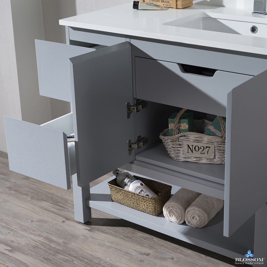 Monaco 36 Inch Vanity (Wall Hung, Chrome Legs, Wood Legs)