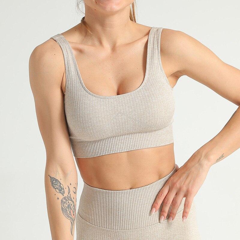 Astoria Seamless Ribbed Sports Bra - Khaki