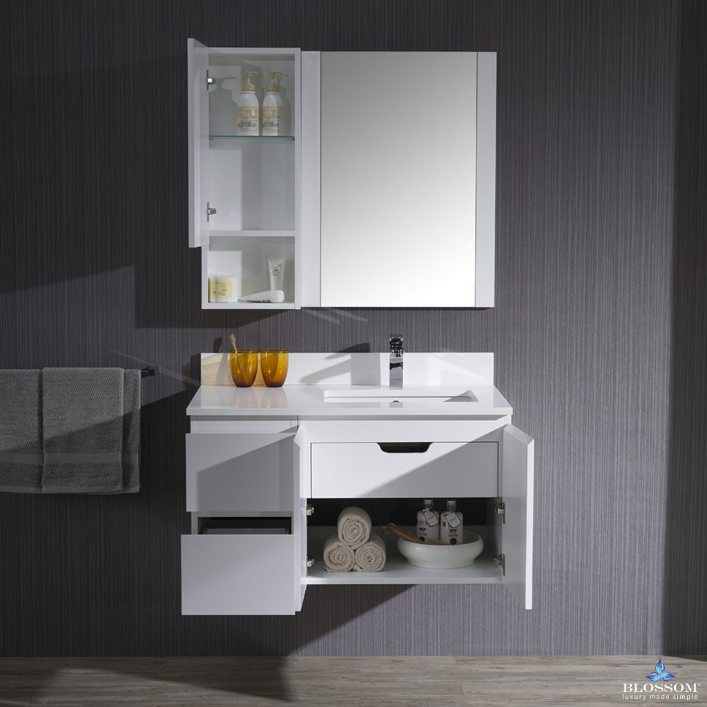 Monaco 36 Inch Vanity (Wall Hung, Chrome Legs, Wood Legs)
