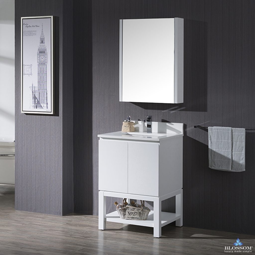 Monaco 24 Inch Vanity (Wall Hung, Chrome Legs, Wood Legs)