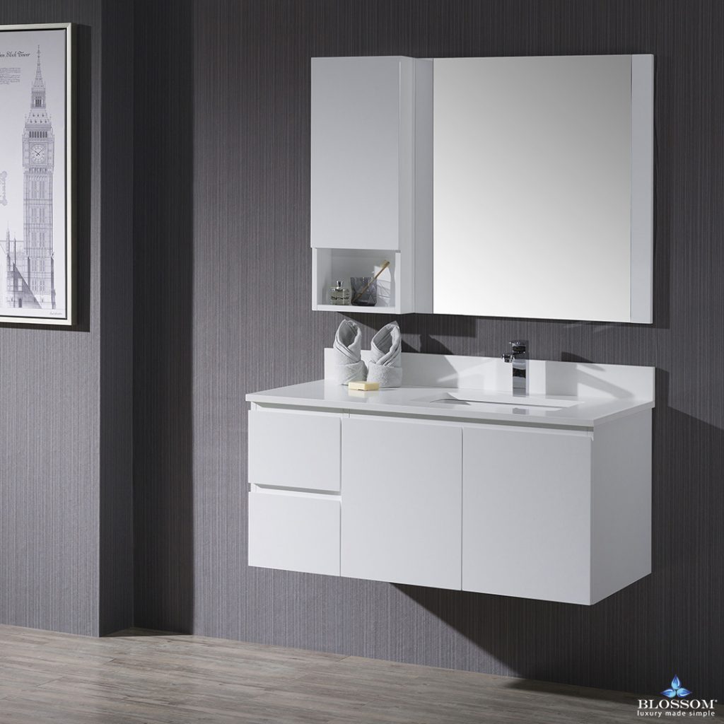 Monaco 42 Inch Vanity (Wall Hung, Chrome Legs, Wood Legs)