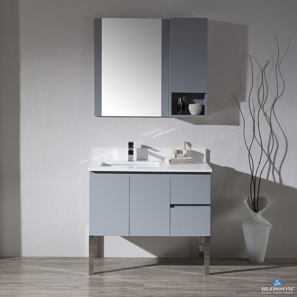 Monaco 36 Inch Vanity (Wall Hung, Chrome Legs, Wood Legs)