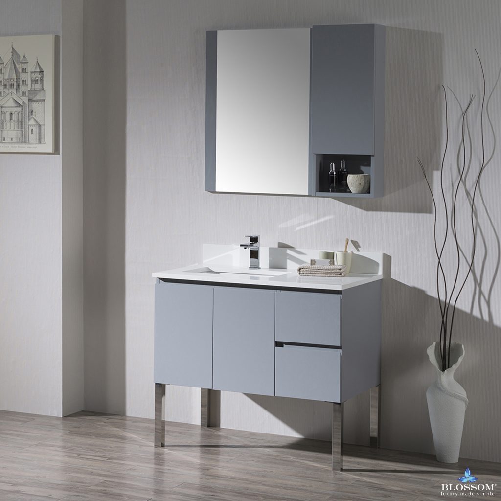 Monaco 36 Inch Vanity (Wall Hung, Chrome Legs, Wood Legs)