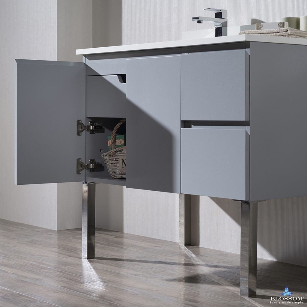 Monaco 36 Inch Vanity (Wall Hung, Chrome Legs, Wood Legs)