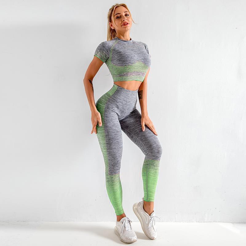Astoria ENERGY Full Length Legging - Grey/Lime Green