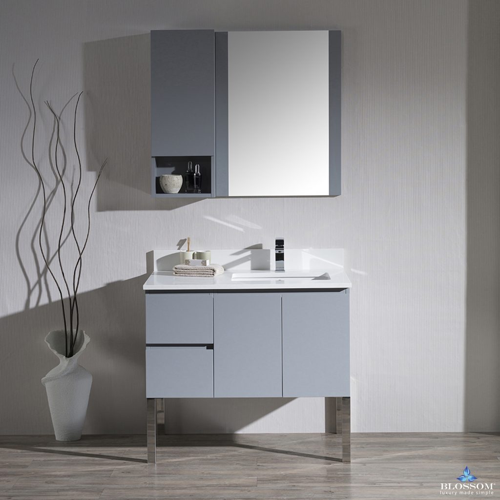 Monaco 36 Inch Vanity (Wall Hung, Chrome Legs, Wood Legs)