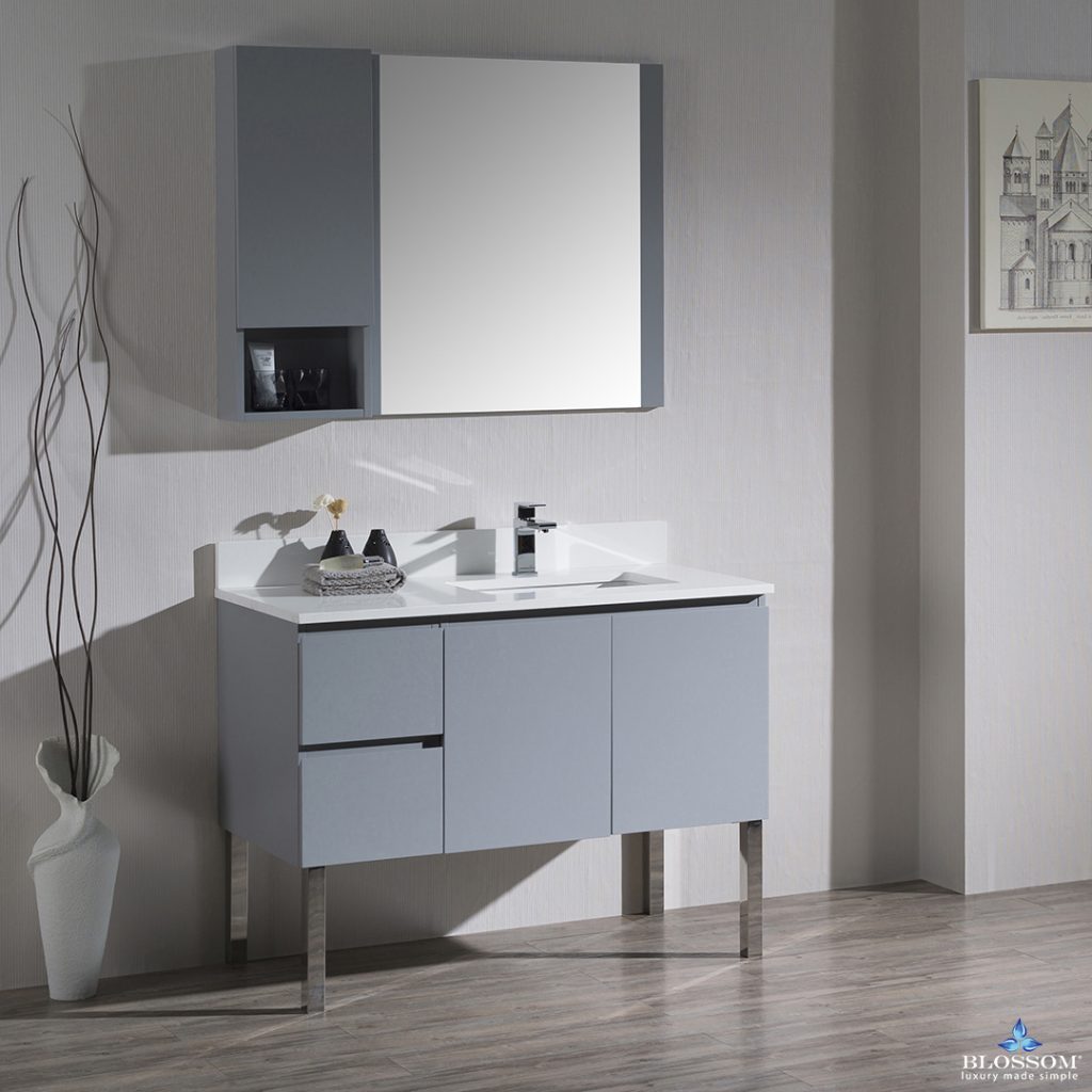 Monaco 42 Inch Vanity (Wall Hung, Chrome Legs, Wood Legs)