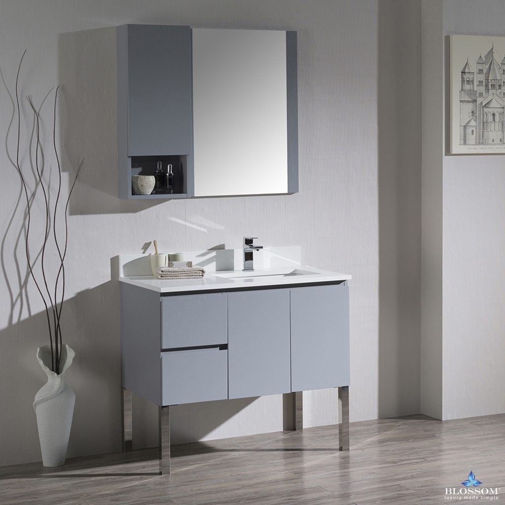 Monaco 36 Inch Vanity (Wall Hung, Chrome Legs, Wood Legs)