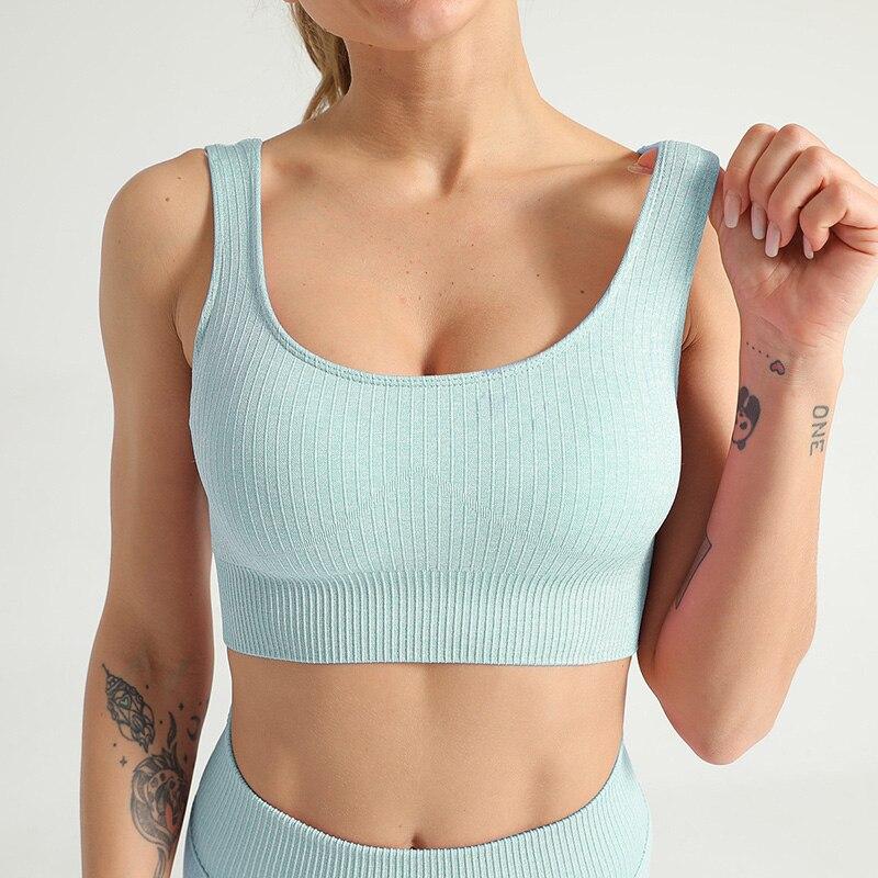 Astoria Seamless Ribbed Sports Bra - Aqua