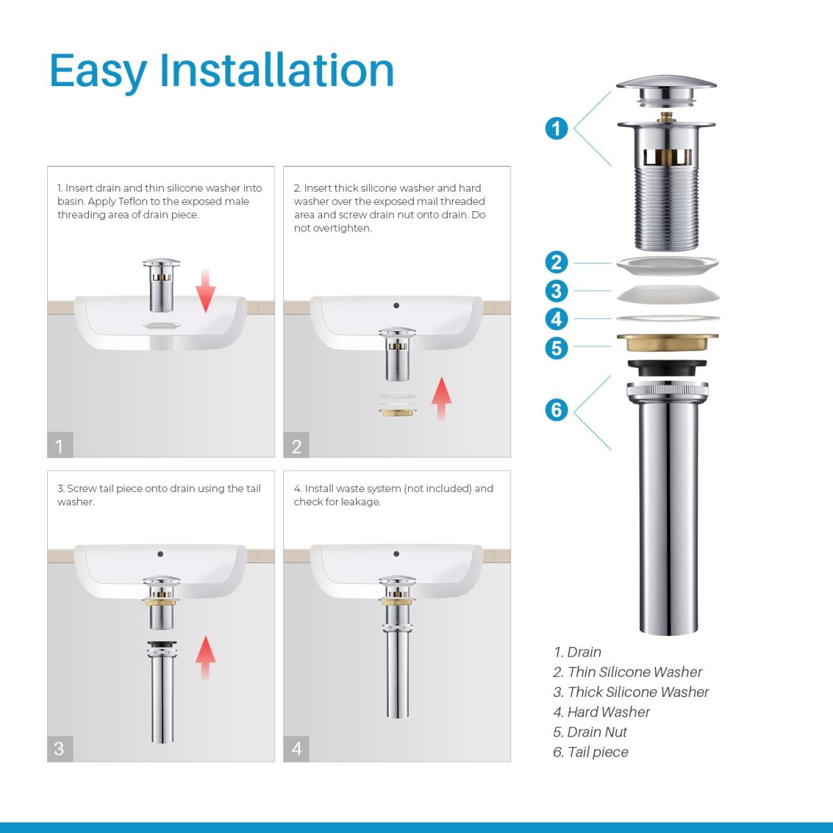 1-1/4” Brass Pop-up with Overflow – BA02 001