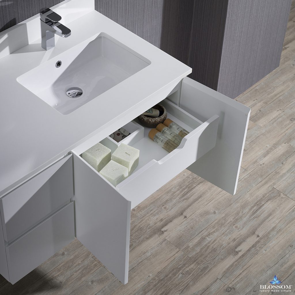 Monaco 36 Inch Vanity (Wall Hung, Chrome Legs, Wood Legs)