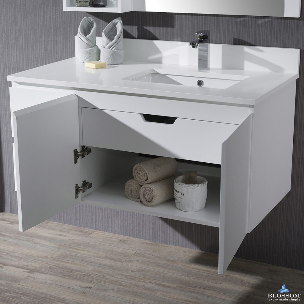 Monaco 42 Inch Vanity (Wall Hung, Chrome Legs, Wood Legs)
