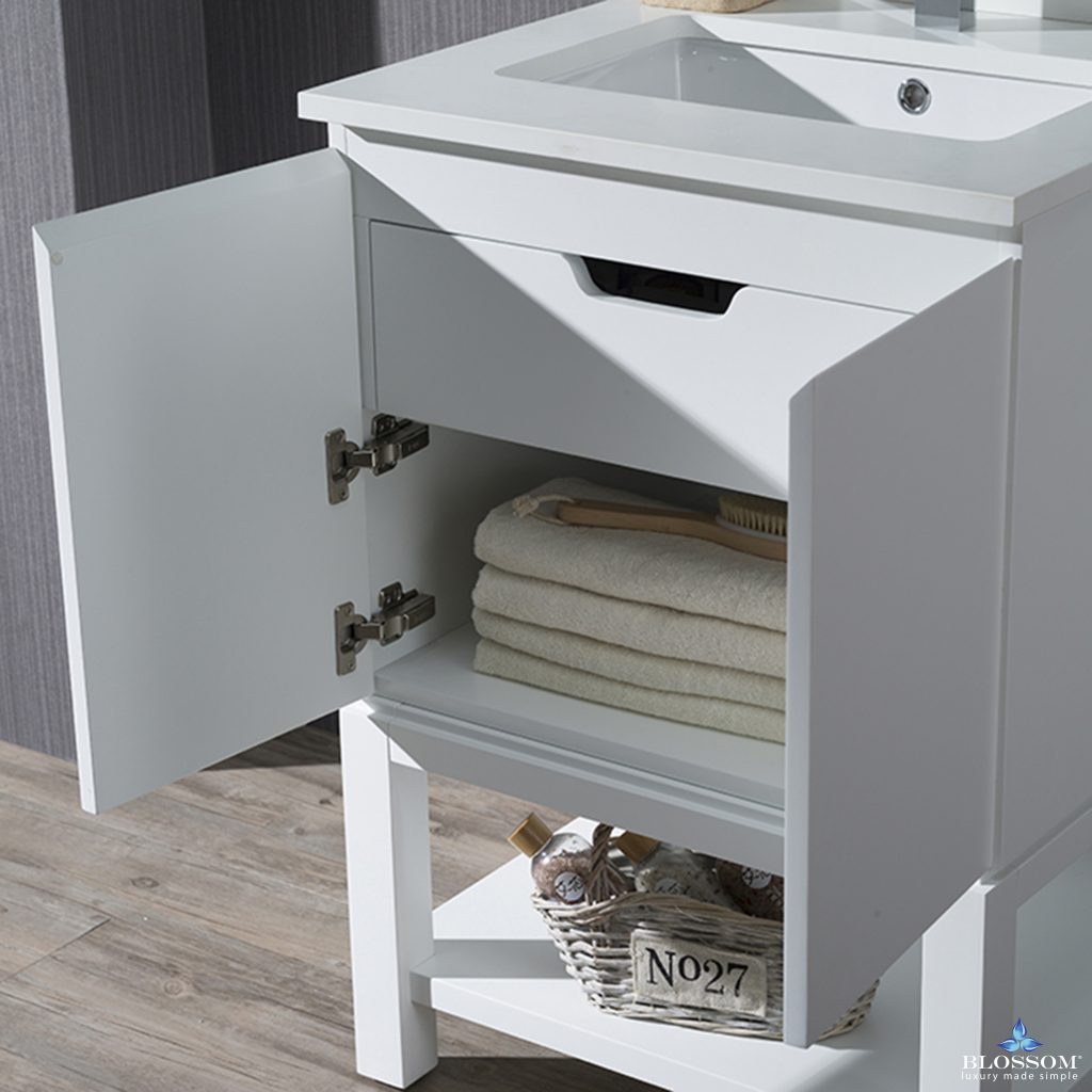 Monaco 24 Inch Vanity (Wall Hung, Chrome Legs, Wood Legs)