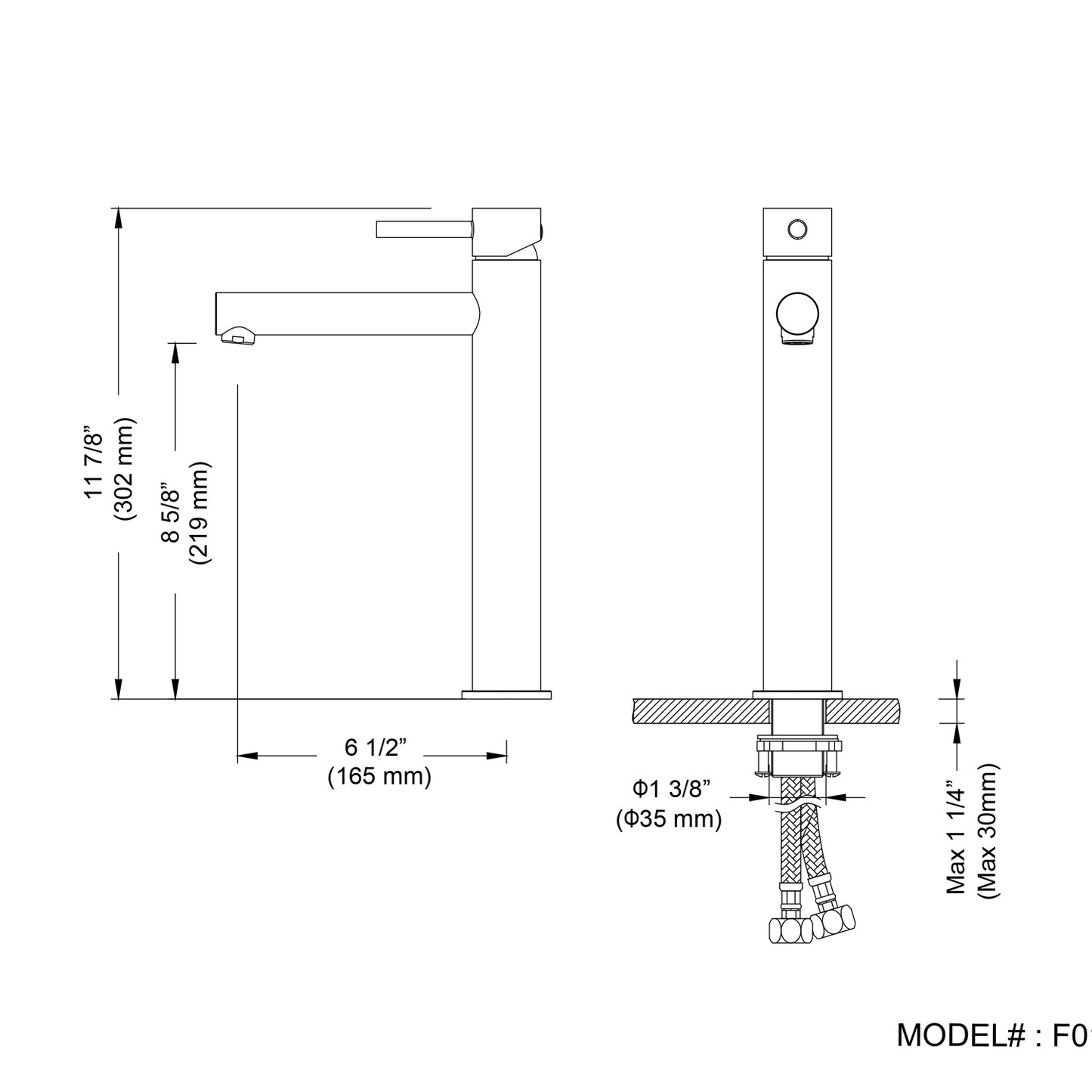 Single Handle Lavatory Faucet – F01 117