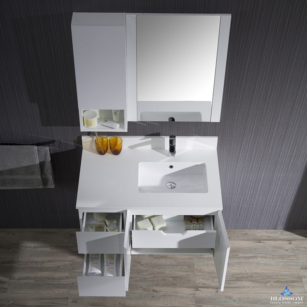 Monaco 36 Inch Vanity (Wall Hung, Chrome Legs, Wood Legs)