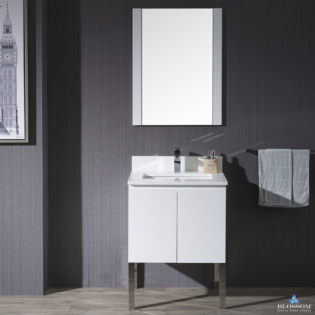 Monaco 24 Inch Vanity (Wall Hung, Chrome Legs, Wood Legs)