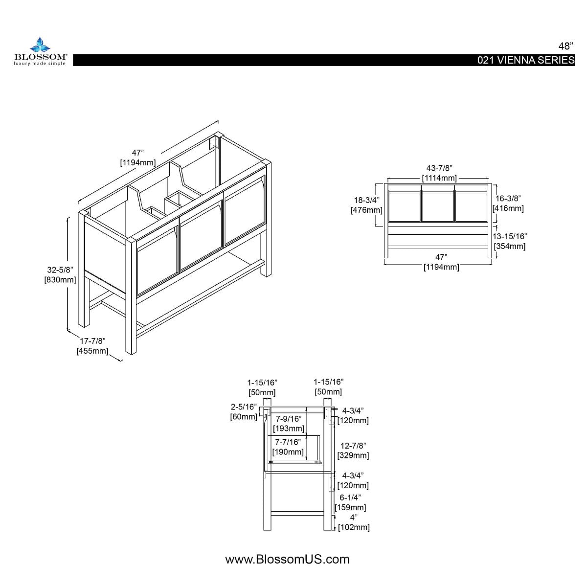 Vienna 48 Inch Vanity