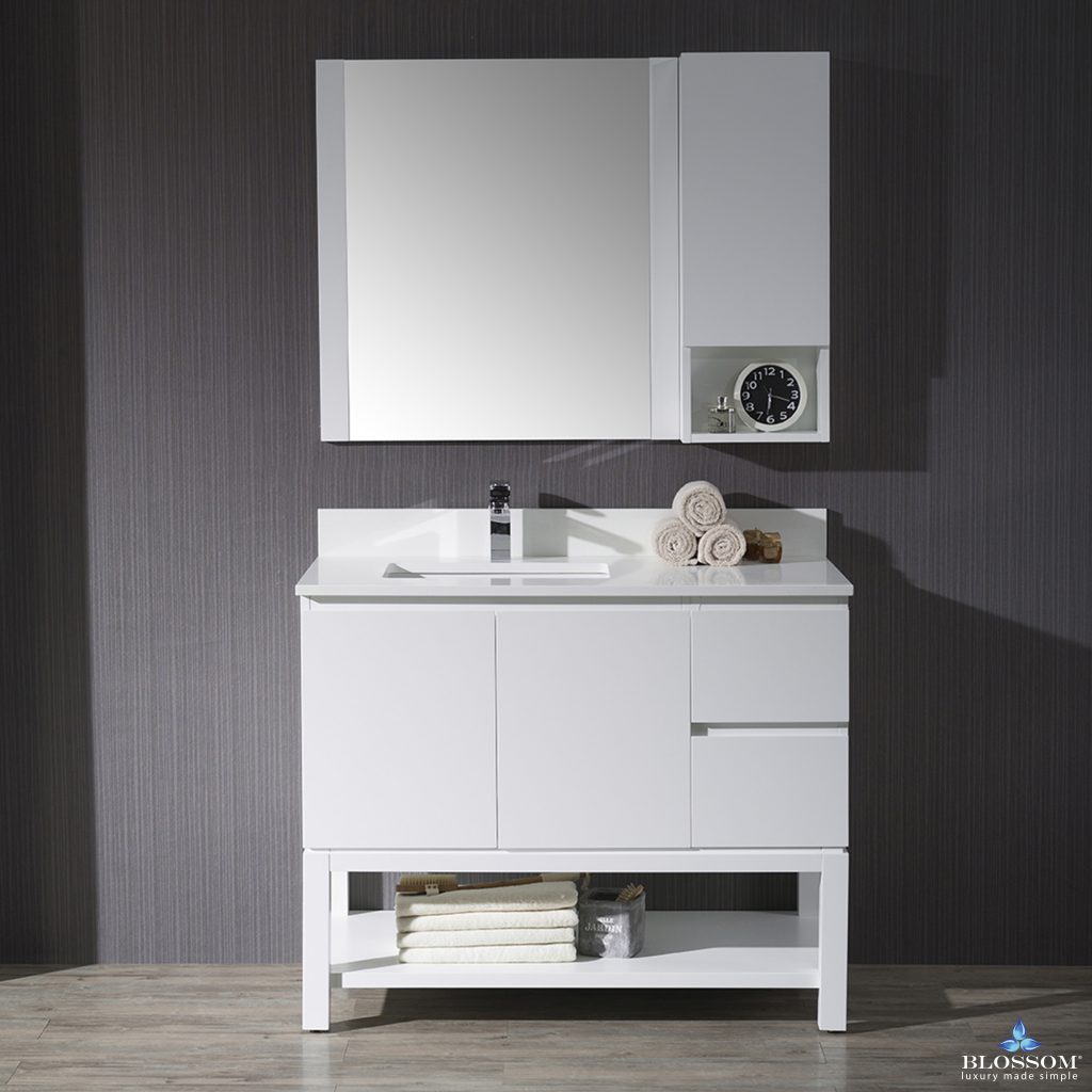 Monaco 42 Inch Vanity (Wall Hung, Chrome Legs, Wood Legs)