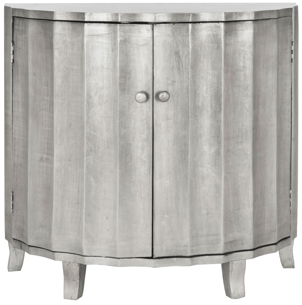 Rutherford Demilune Cabinet / Silver