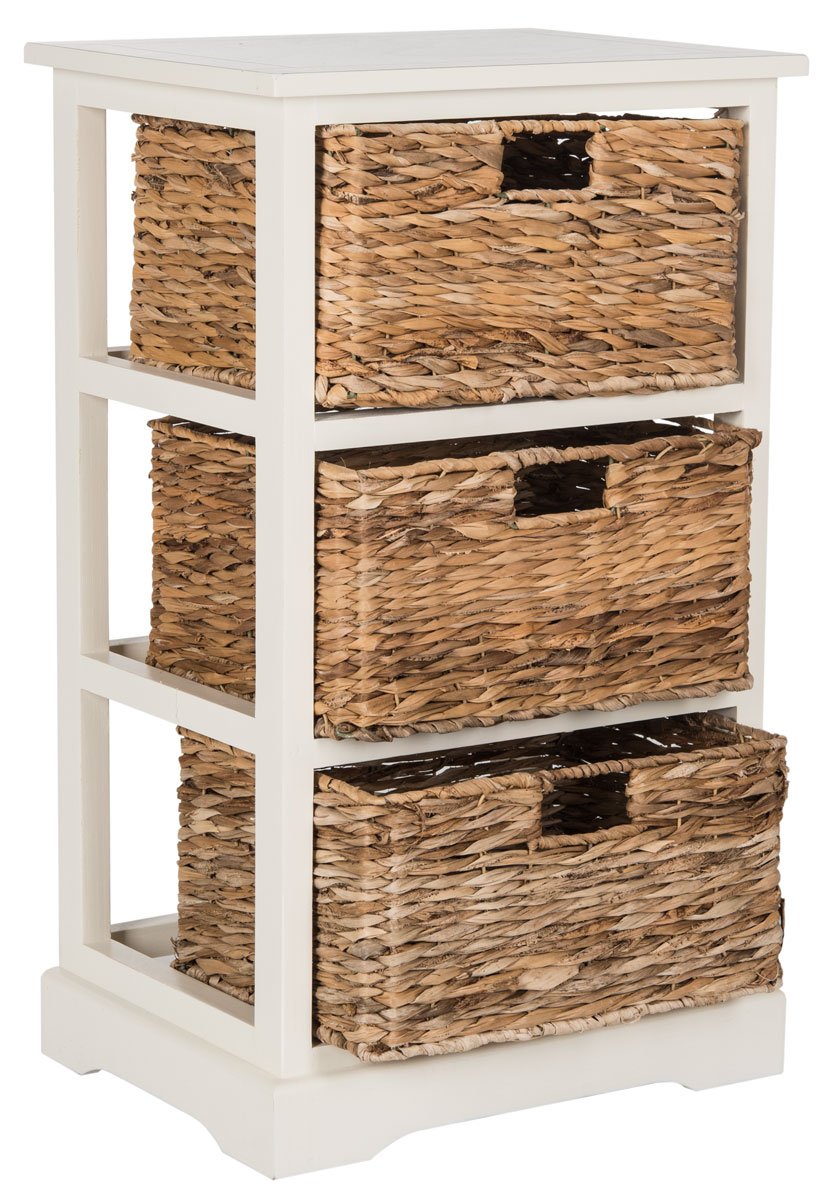 Halle 3 Wicker Basket Storage Side Table