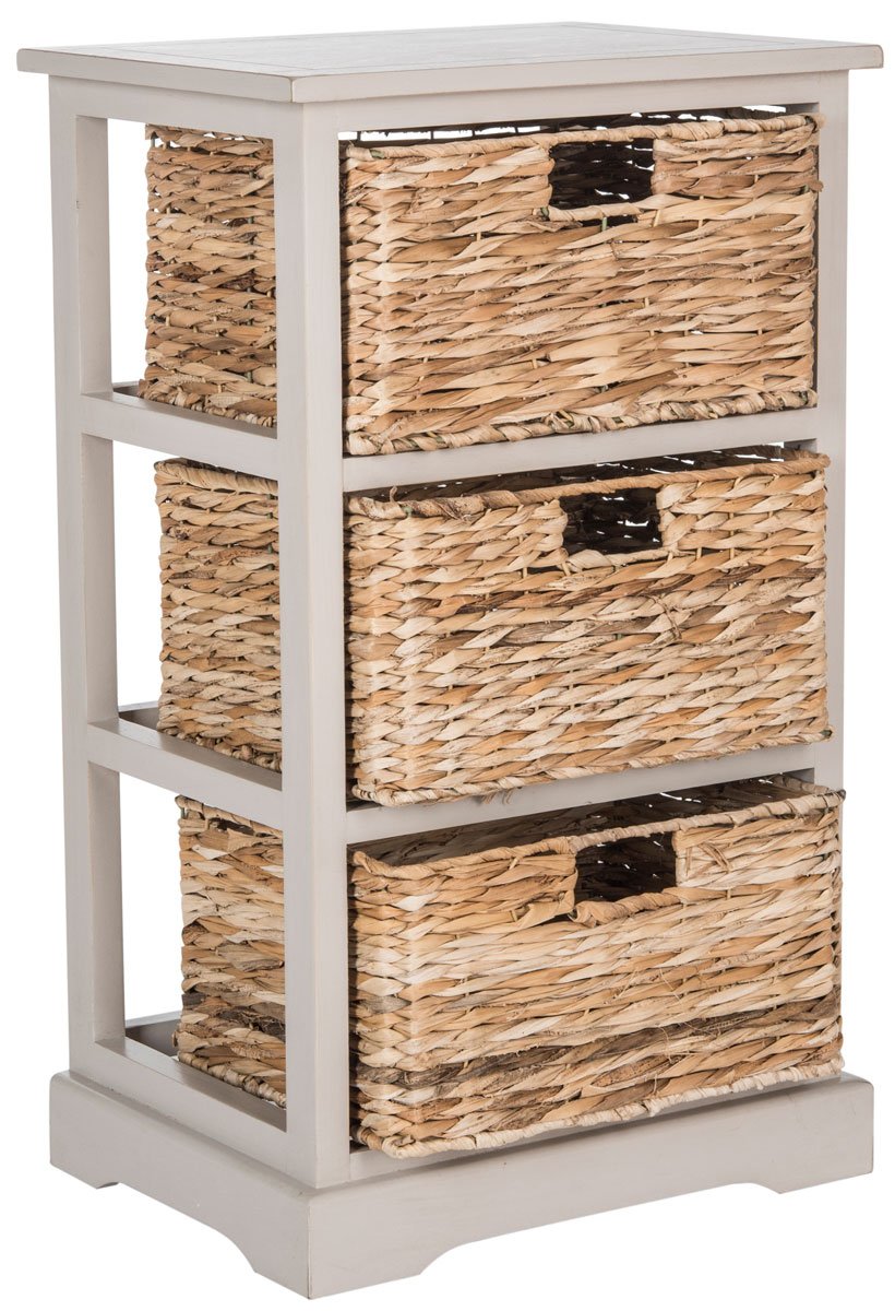 Halle 3 Wicker Basket Storage Side Table