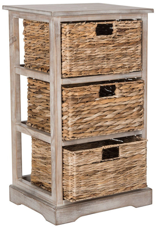 Halle 3 Wicker Basket Storage Side Table