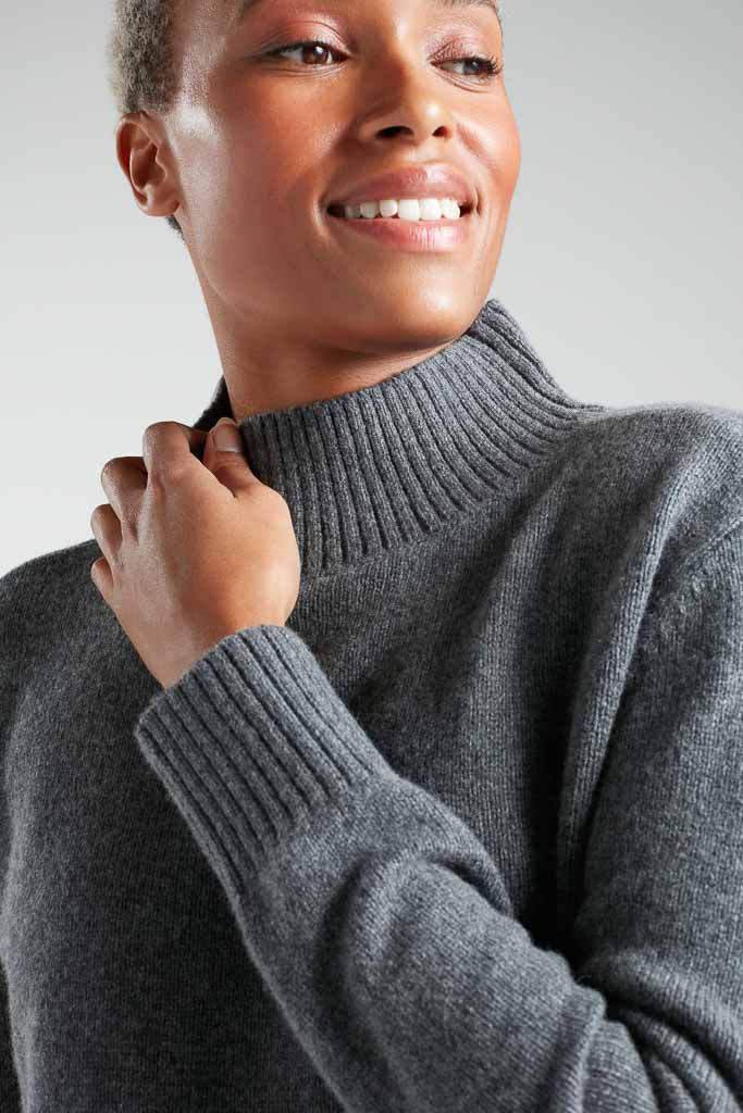 Boxy Rib-Neck Merino Bamboo Jumper